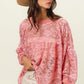 BiBi Women's Chic Mauve Floral Lace Long Sleeve Top