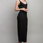SWEET GENERIS U-Neckline Ribbed-Knit Maxi Dress
