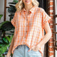 COTTON BLUE by NU Label Plaid Button Up Short Sleeve Shirt