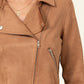 HYFVE Light Camel Mod Girl Faux Suede Bike Jacket