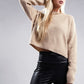 AMBIANCE APPAREL Mock Neck Cropped Pullover Knit Sweater