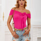Asymmetrical Neck Short Sleeve T-Shirt