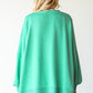First Love Exposed Seam Round Neck Dropped Shoulder Blouse