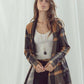 JADE by JANE Plaid Open Cardigan