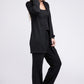 NUVI APPAREL 3 Pieces Solid Black Tank Top & Pants & Cardigan Set