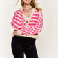 JADE by JANE Contrast pattern Cardigan Sweater