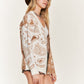 Heart paisley Color block cardigan PLUS JJK5018P