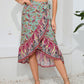 Tie Waistband Flounce Hem Boho Skirt