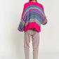 DAVI & DANI Chunky Knit Multi-Striped Open Sweater Cardigan