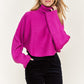 JADE by JANE Luxurious Mock Neck Wide Sleeves Sweater JJK50507