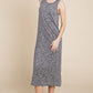 BOMBOM Round Neck Slit Midi Tank Dress