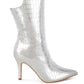 RAG & Co. Kultrus Croco Stiletto Heel Mid-Calf Boots