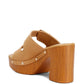 RAG & Co. Sarai Buckle Straps High Block Heel Mules