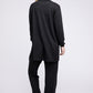NUVI APPAREL 3 Pieces Solid Black Tank Top & Pants & Cardigan Set