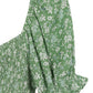 LILOU Green Floral Puffed-sleeves Smocked Top
