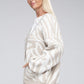 NUVI APPAREL Beige Zebra Pattern Cardigan Sweater