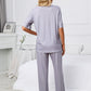 X.Y.M. Printed V-Neck Top and Pants Pajamas Set