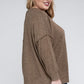 ZENANA Plus Brushed Melange Drop Shoulder Sweater