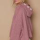 POL Red Bean Paste Cable Knit Hooded Chenille Sweater
