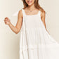 JADE by JANE Square Collar Tied Straps Ruffle Dress