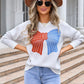 ANGEL WINGS Bow Round Neck Dropped Shoulder Sweater