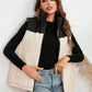 Black/White Two-Tone Zip-Up Winter Vest