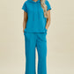DOUBLE TAKE Full Size Texture Drawstring Short Sleeve Hoodie and Pocketed Pants Set