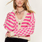 JADE by JANE Contrast pattern Cardigan Sweater