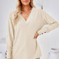 V-Neck Long Sleeve Blouse