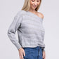 NUVI APPAREL Boat Neck Cable Knit Sweater