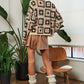 DAVI & DANI Crochet Patchwork Round Neck Pullover Sweater Top