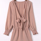 SYNZ Tied Flounce Sleeve Plunge Romper
