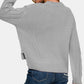 ZENANA Grey Cropped High Low Cable Sweater with Side Slits