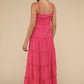 Woven Smocked Top Tiered Cami Maxi Dress
