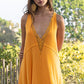 POL Mini Sleeveless Deep V-neck Dress with Lace on Front