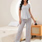 V-Neck Short Sleeve Top and Shorts Lounge Set