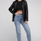 AMBIANCE APPAREL Sleek Pu Leather Blazer with Front Closure