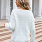 Angel Wings Decor Button Drop Shoulder Knit Top