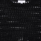 LILOU Black Mesh Knit Crop Cover Top