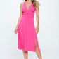 RENEE C Ruched Waist Sleeveless Slit Dress