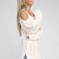 NUVI APPAREL Knitted Cold-Shoulder Sweater