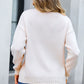 ANGEL WINGS Bow Round Neck Dropped Shoulder Sweater