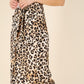 LILOU Satin leopard tie skirt