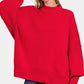 ZENANA Ruby Side Sit Oversize Knit Sweater
