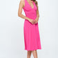 RENEE C Ruched Waist Sleeveless Slit Dress