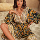 Midi Floral Smocked Boho Dress with Balloon Sleeves