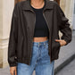 Zip Up Dropped Shoulder Jacket