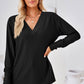 V-Neck Long Sleeve Blouse
