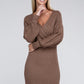 NUVI APPAREL Brown Autumn Cable Knit Sweater Dress