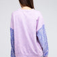 BIBI Velvet Sequin Sleeve Mineral Washed Top